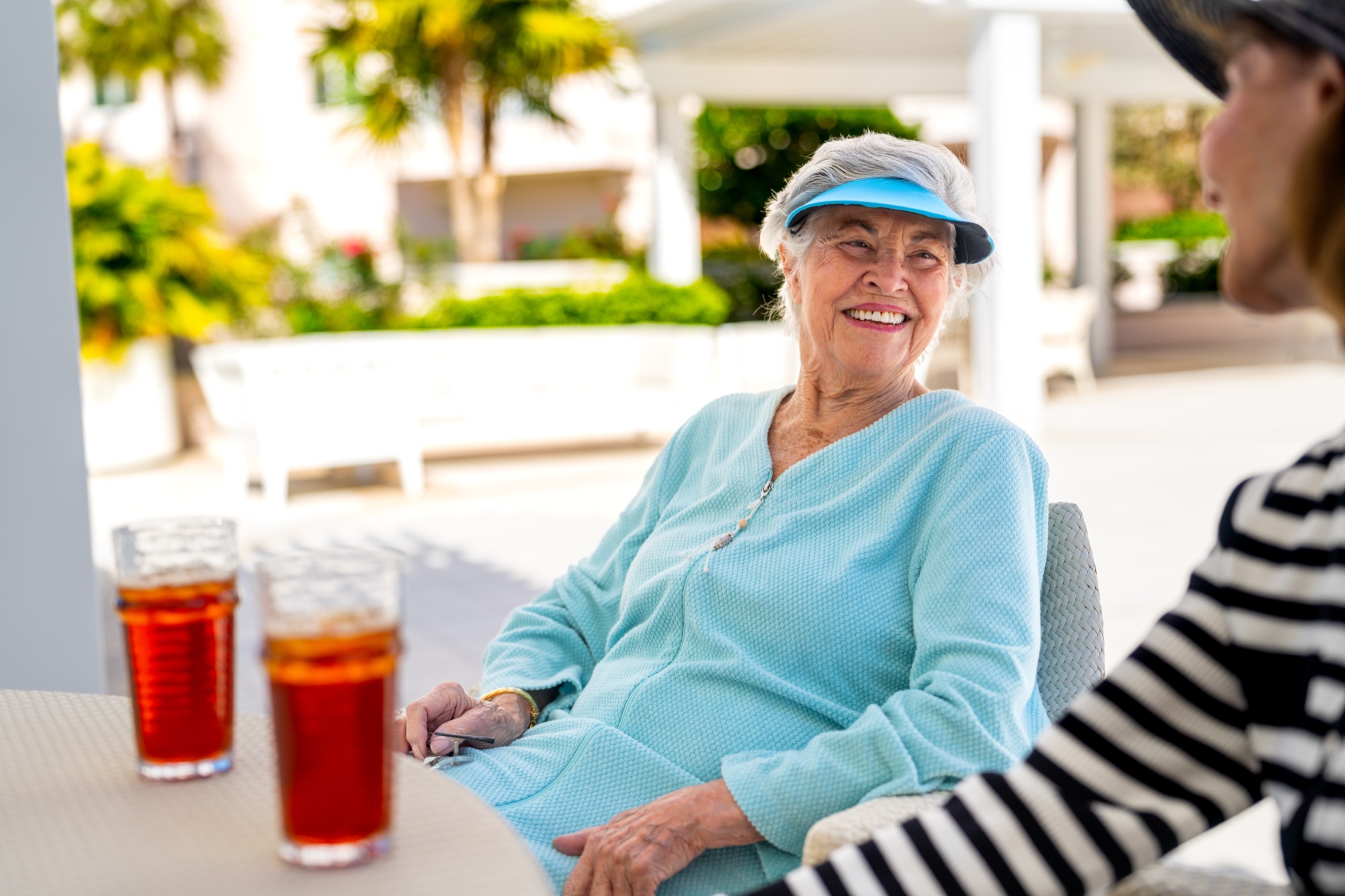 Residents socializing at an outdoor event