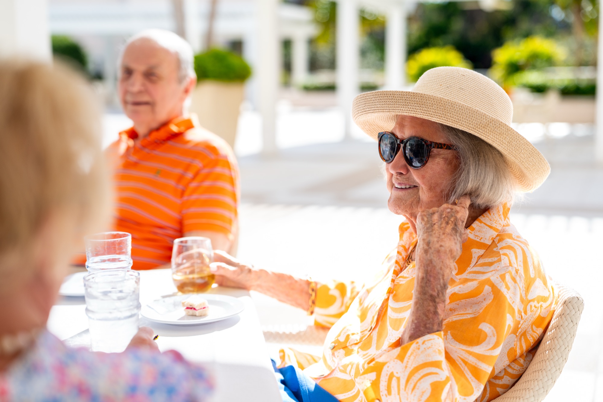 Residents at an outdoor activity at The Glenview